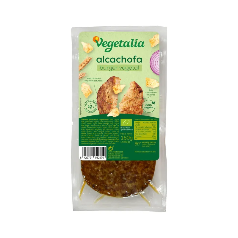 Vegeburger artichaut 2 x 80 g, Vegetalia