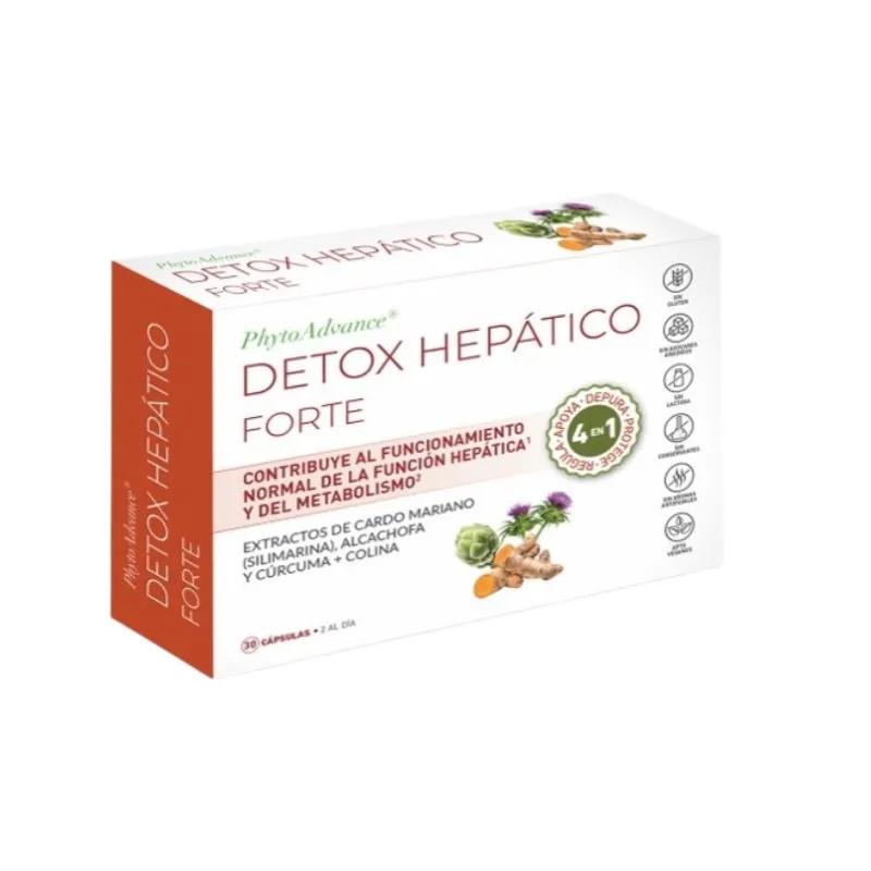 Detox hepatico forte 30 cápsulas, Phyto Advance