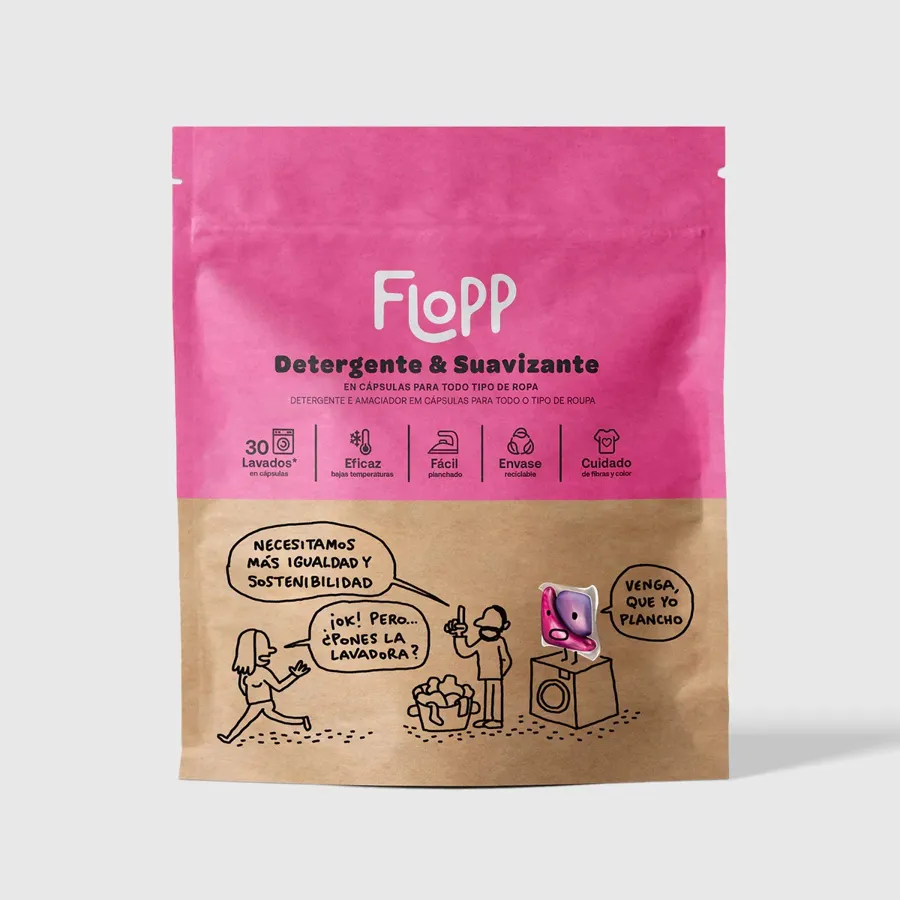 Detergente & suavizante 30 cápsulas, Flopp