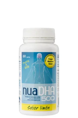 NuaDHA®500 mg masticable limón 60 perlas, Nua Biological