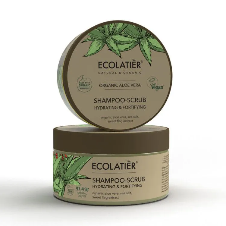 Champú Exfoliante Hidratante y Fortificante Aloe Vera BIO, Ecolatier
