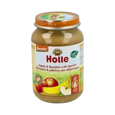 Potito manzana plata albaricoque 6meses 190 g, Holle