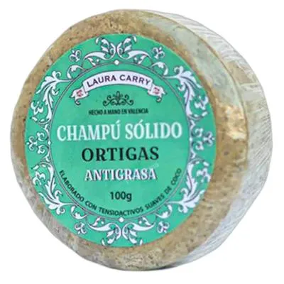 Cera pura abeja champú antigrasa de ortigas 100 g, Laura Carry