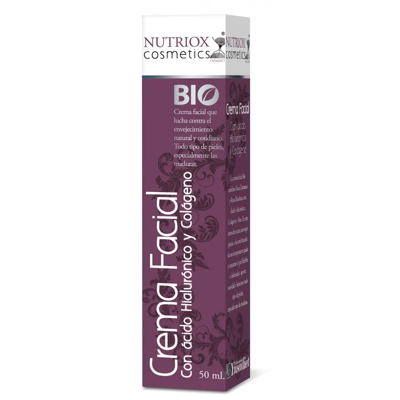 Bio-Gesichtscreme mit Hyaluronsäure und Kollagen 50 ml, Nutriox