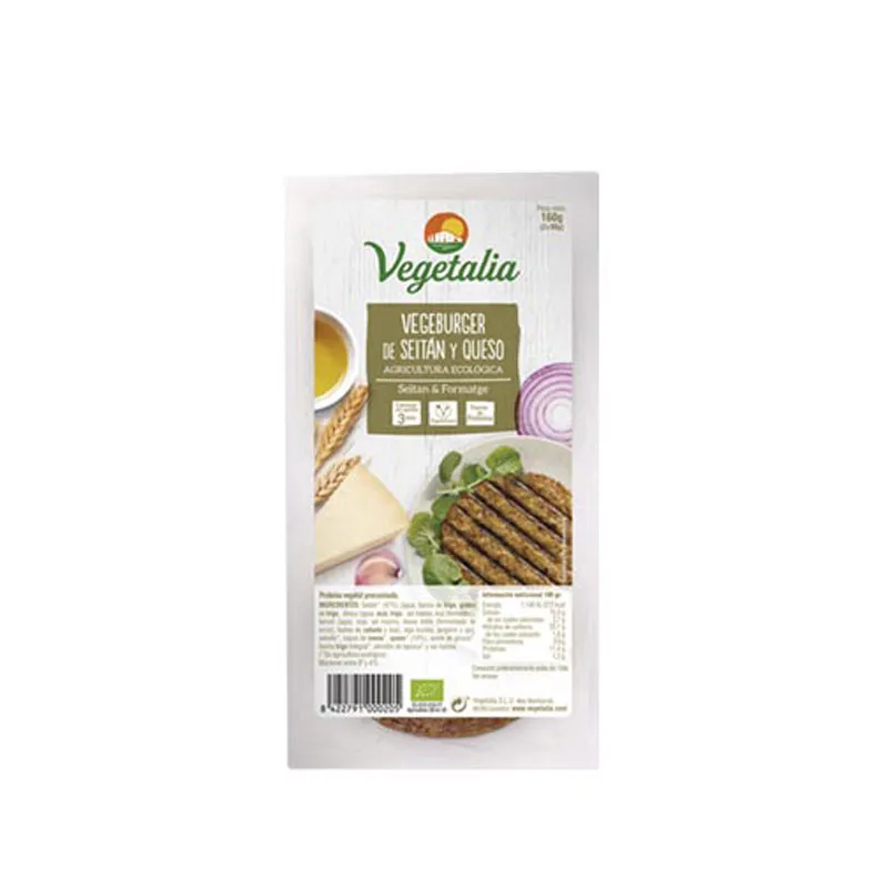 Vegeburger queso y seitán BIO 160 g, Vegetalia