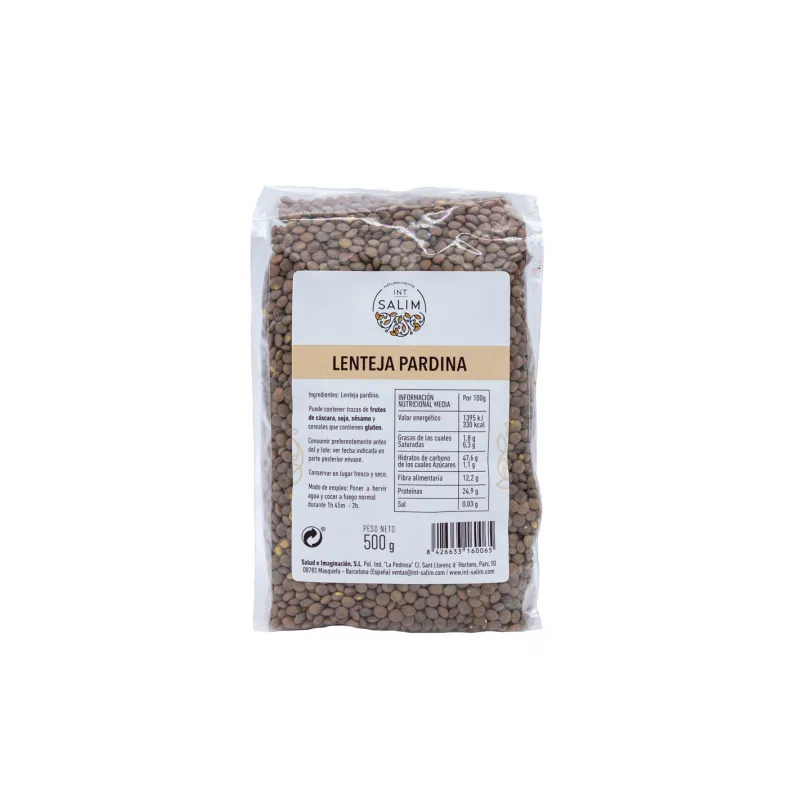 Lentejas pardina int-salin 500 g, Eco-salim