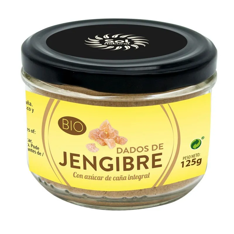 Dados jengibre azúcar caña BIO 125 g, Sol Natural