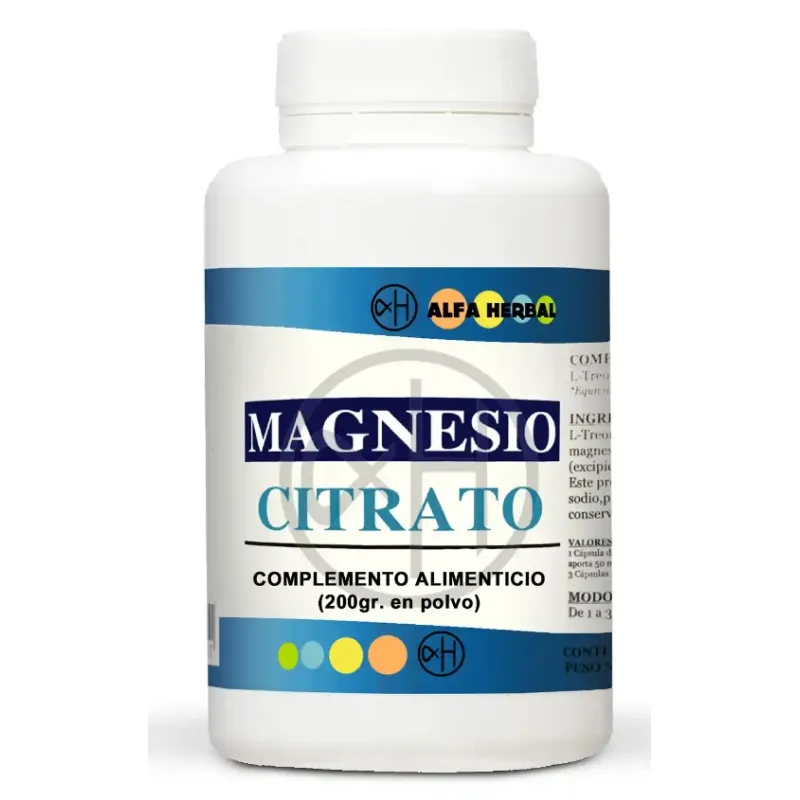Magnesio citrato polvo 200 g, Alfa Herbal