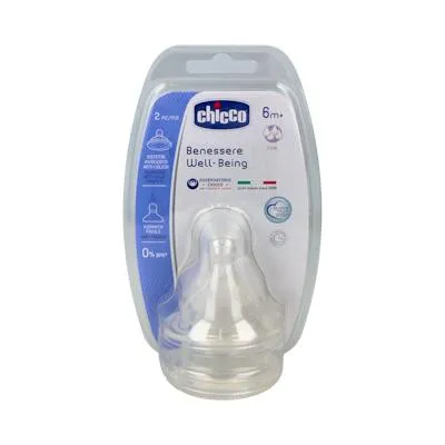 Tetina wb b/larga sili fluxo papas + 2un 6 ml, Chicco