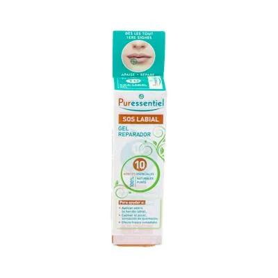 SOS gel labial reparador con 10 AE 5 ml, Puressentiel