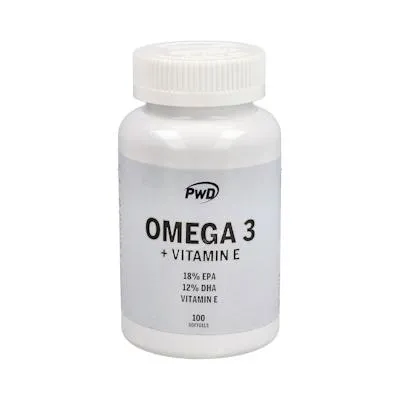 Omega 3 + vitamine e 1000 mg 100 parels, Pwd Nutrition