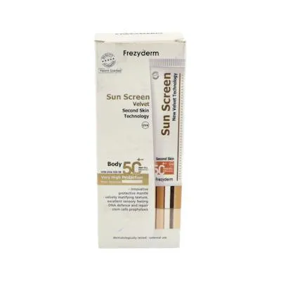 Sun screen velvet SPF50+ loción corporal 125 ml, Frezyderm