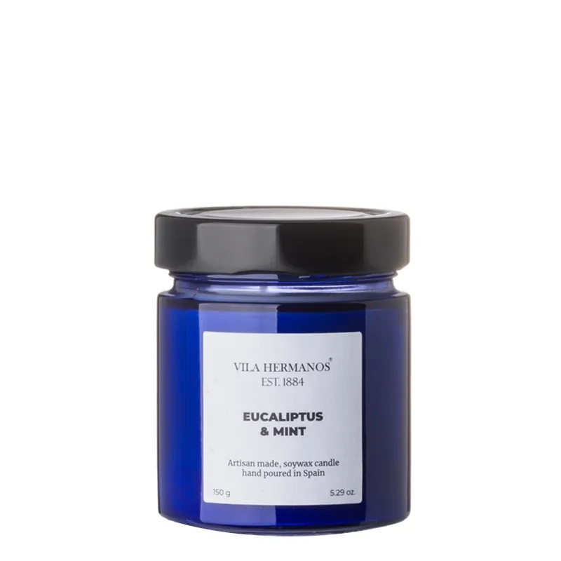 Eucalyptus & Mint Apothecary Cobalt Jar, Vila Hermanos