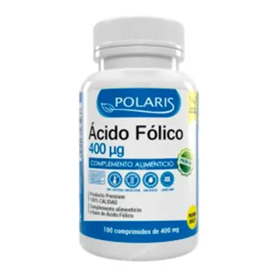 Ácido fólico 400 mcg 100 comprimidos, Polaris