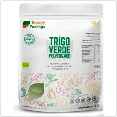 Trigo verde pulverizado sin gluten BIO 1 kg, Energy Feelings