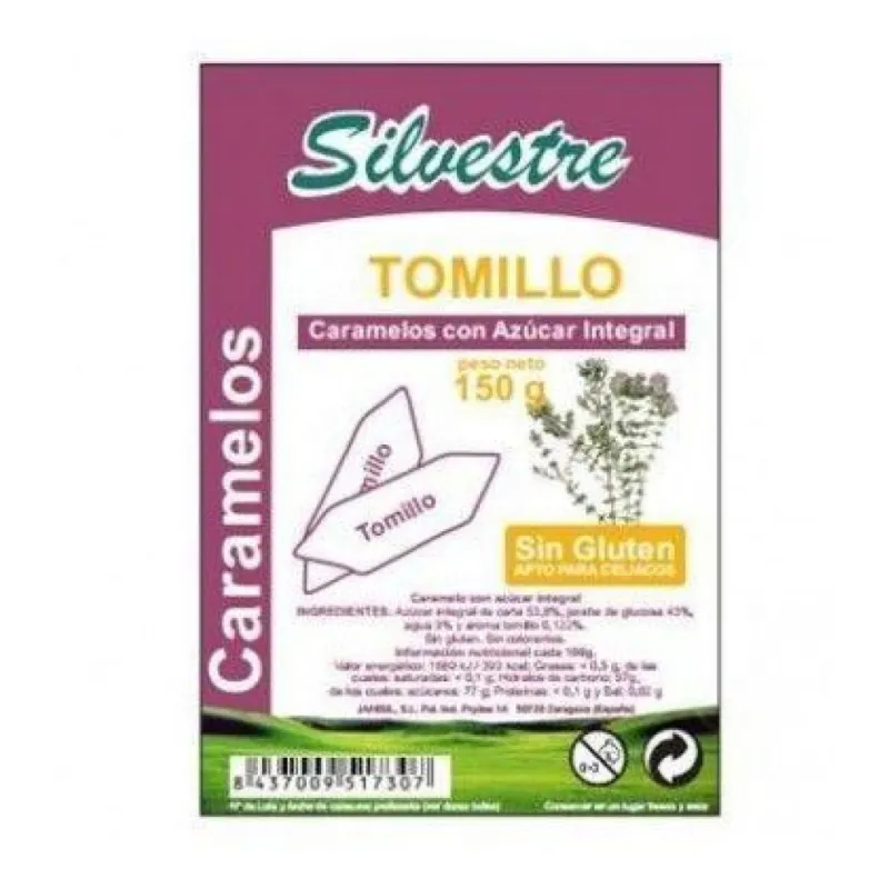 Caramelos tomillo silves 150 g, Silvestre