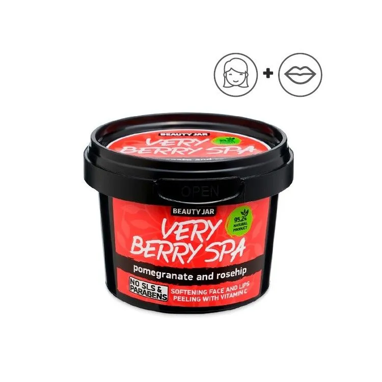 Peeling adoucissant visage et lèvres - Grenade et Rose musquée, Beauty Jar