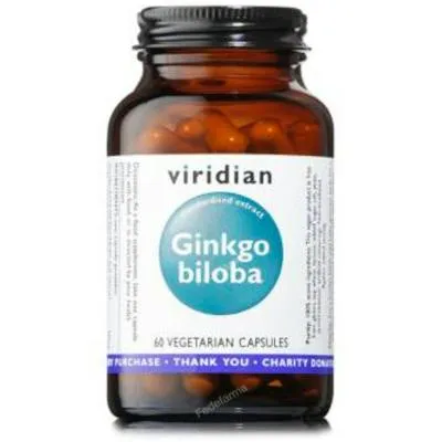 Ginkgo biloba extracto estandarizado de hoja 60 cápsulas vegetales, Viridian