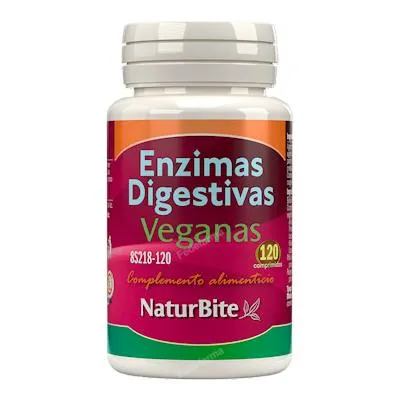 Enzimas digestivas veganas 120 comprimidos, Naturbite