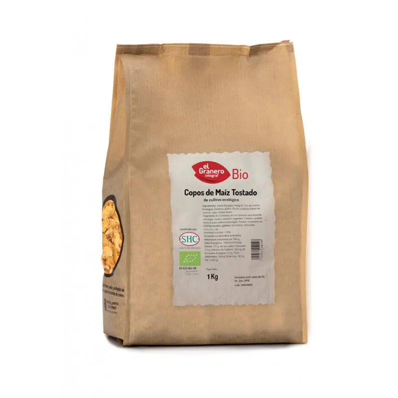 Copos maiz tostados BIO 1 kg, El Granero