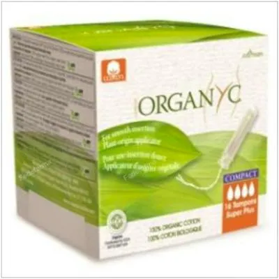 Organyc Super Plus Tampons with Compact Applicator, 16 pcs