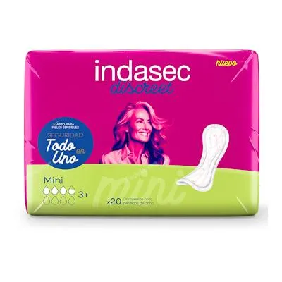 Compresa discreet abso mini/leve 20un 80 ml, Indasec