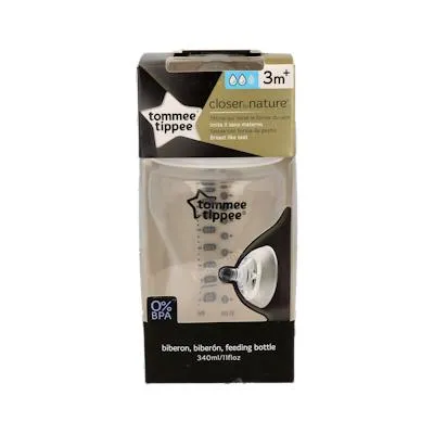 Biberon ctn b/ancha sili redon flu med +3 M 340 ml, Tommee Tippee