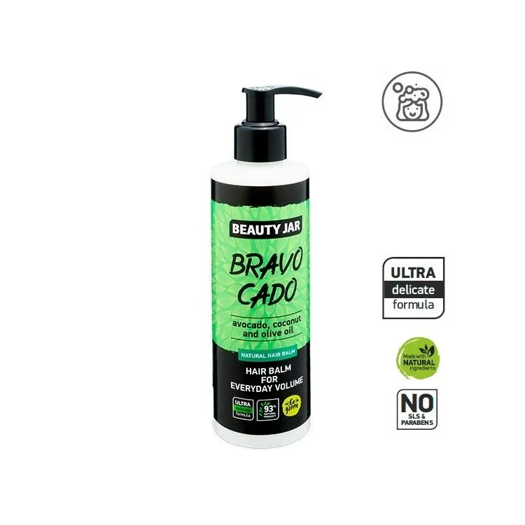 Bálsamo capilar volumen - Aguacate, coco y oliva, Beauty Jar
