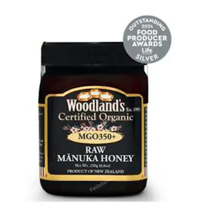 Miel de manuka raw mgo 350+ monofloral BIO 250 g, Woodland´s