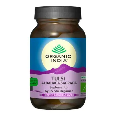Tulsi suplemento ayurveda orgánico 90 cápsulas vegetales, Organic India