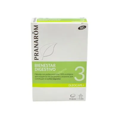 Pranarom P. acabado oleocaps+ plus 3 bienestar digestivo BIO 30 cápsulas, Pranarom P.acabado