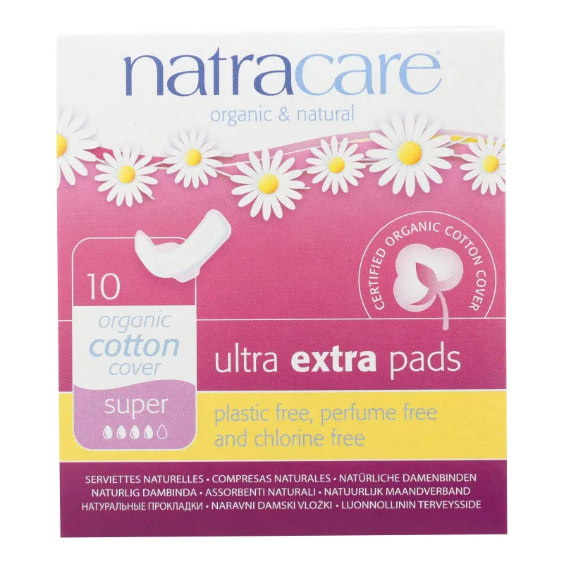 Compresa ultra extra pads super alas 10unid natrac, Natracare