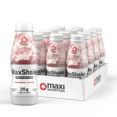 Maxshake Protein Milkshake Strawberry 330 ml, Maxi Nutricion