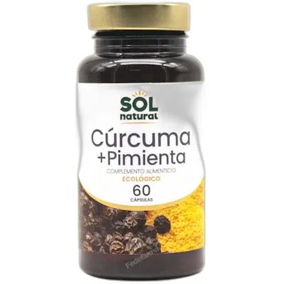 Cúrcuma+pimienta negra 60 cápsulas BIO 48 g, Solnatural