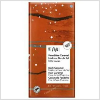 Chocolate negro 62% con caramelo y flor de sal 80 g, Vivani