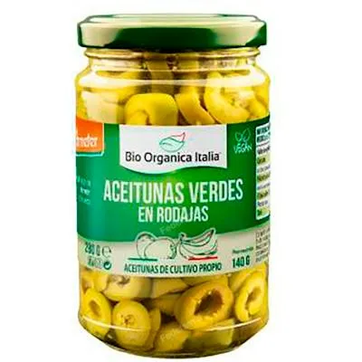 Olives vertes émincées demeter 140 g, Bio Organica Italia