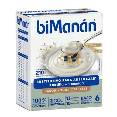 Crema yogur cereales 6 sobres, Bimanan
