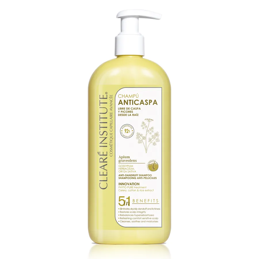 Champú anticaspa 400 ml, Cleare Institute