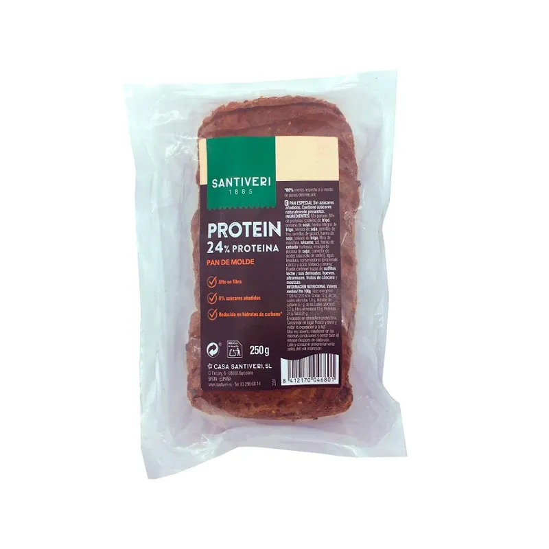 Pan de molde proteico 250 g, Santiveri