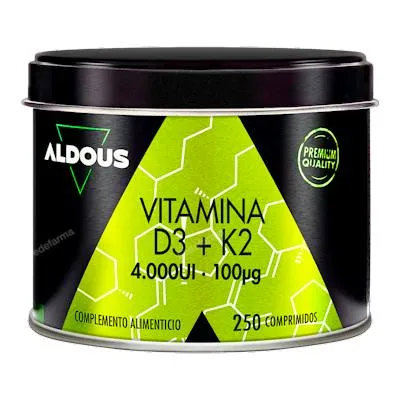 Vitamina D3 + K2 250 comprimidos, Aldous Bio