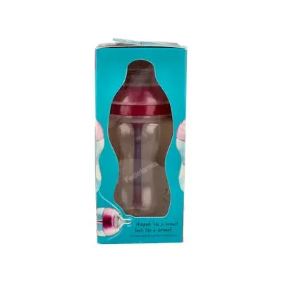 Biberon a-c b/ancha sili redon flu med +3 M rosa 340 ml, Tommee Tippee