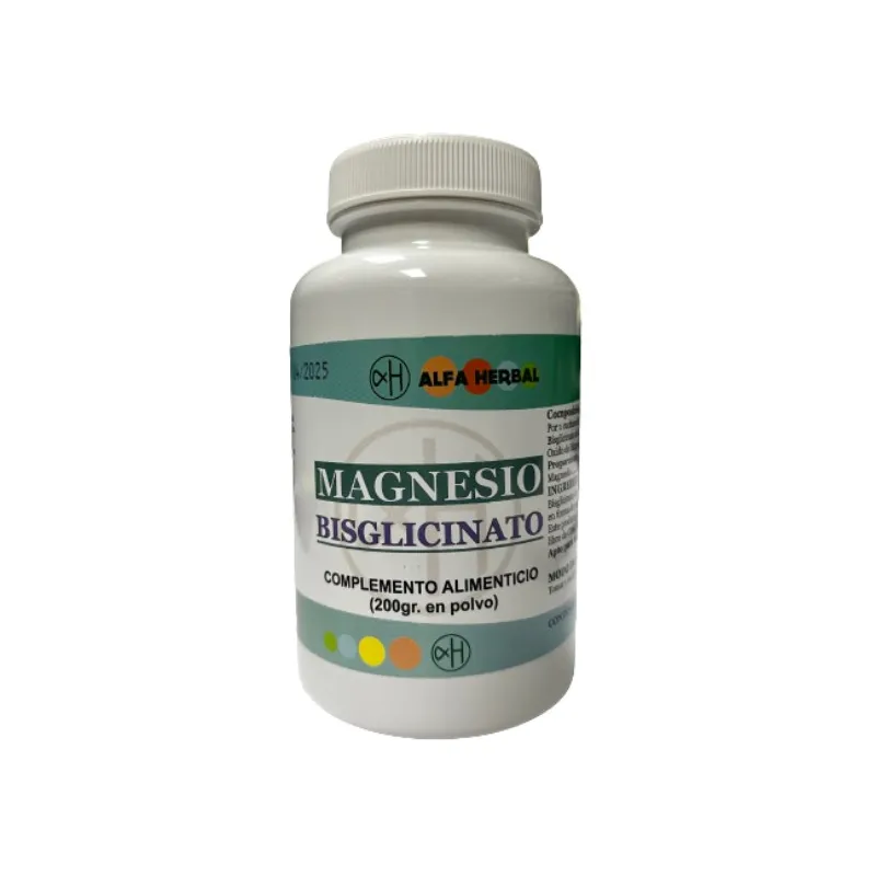 Magnesio bisglicinato polvo 200 g, Alfa Herbal
