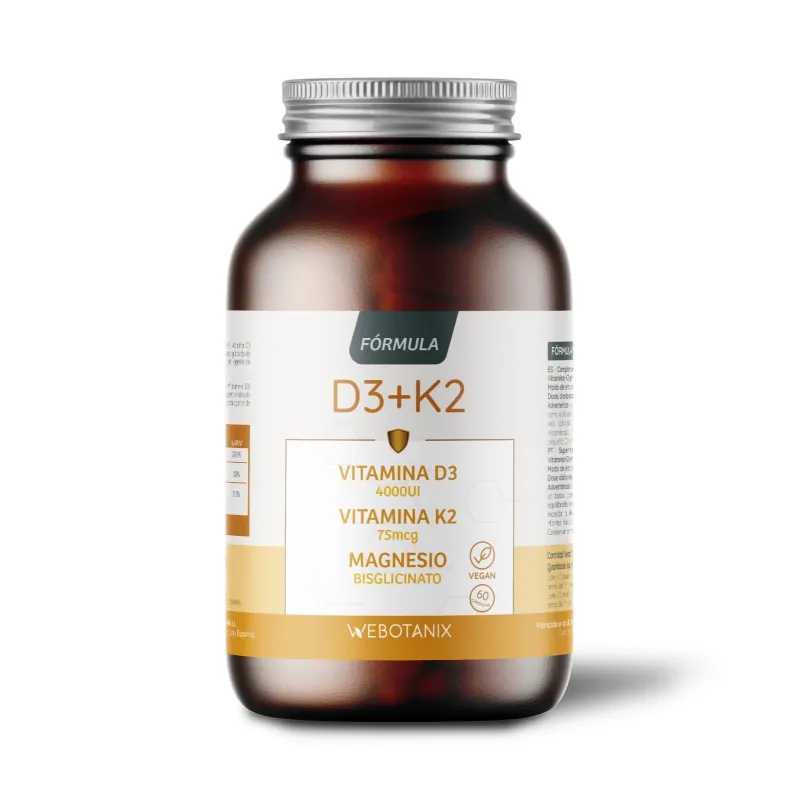 Fórmula d3 + k2 + magnesio 60 cápsulas, Webotanix