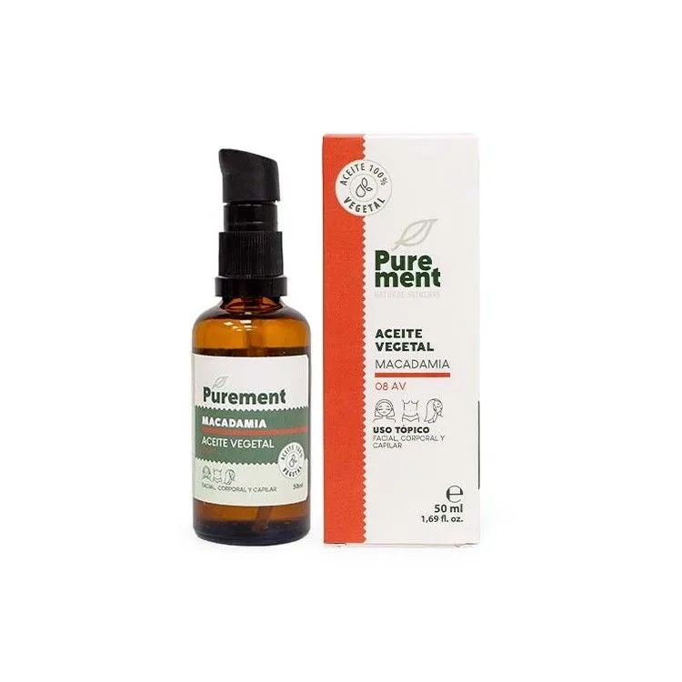 Aceite vegetal de Macadamia BIO 50 ml, Purement