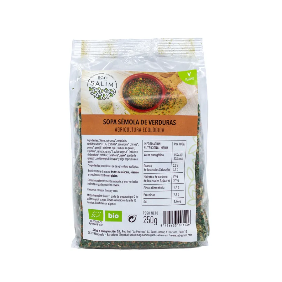 Semola De Verduras BIO 250 g, Ecosalim