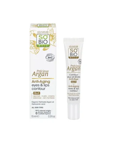 Contorno ojos & labios antiedad ácido hialurónico & argan BIO, SO'BiO étic