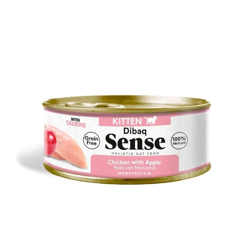 Dibaq sense pollo mela gatto kitten lattina 70 g, Dibaq Vet