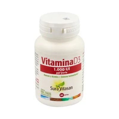 Vitamina D3 1.000ui 60 perlas, Sura Vitasan