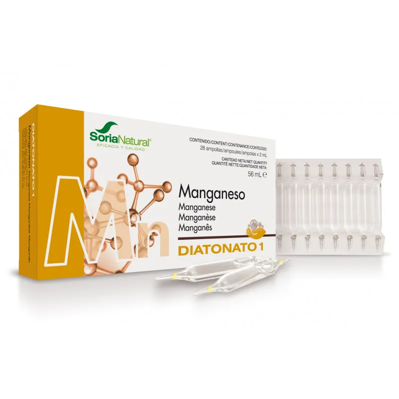 Diatonato 1 manganèse 28 ampoules, Soria Natural