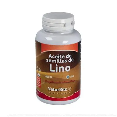 Aceite de semillas de lino 1000 mg 60 cápsulas, Naturbite